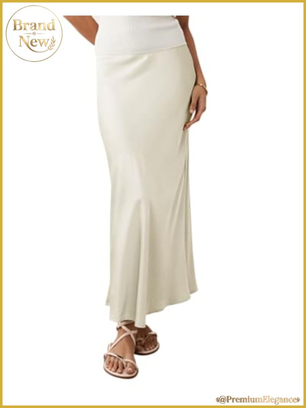 Women Satin High Waist Maxi Skirt Formal Slip Skirt